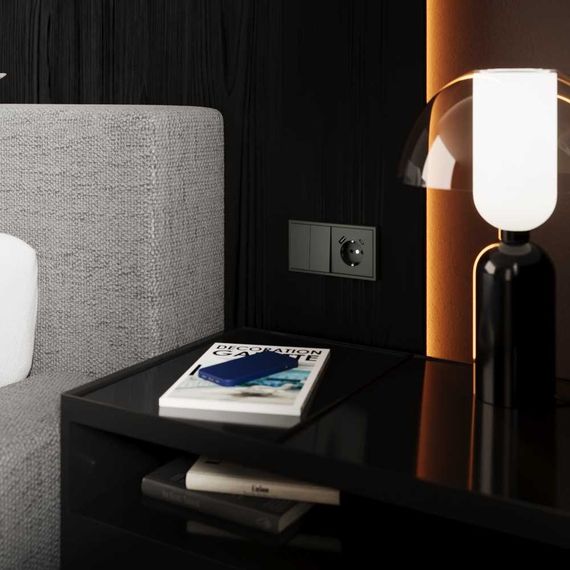 Перекрестный переключатель встраиваемый S70 двухклавишный 10А (титан) Voltum VLS020506