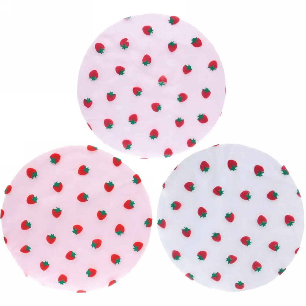 Шапочка для душа «Ультрамарин - Strawberry», микс 3 цвета, d-24 см (двухсторонняя, внутренний слой EVA)