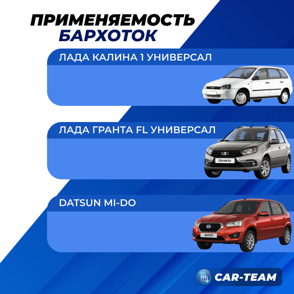 Комплект уплотнителей стекла двери внешние "бархотка" + клипсы Лада Калина 1117