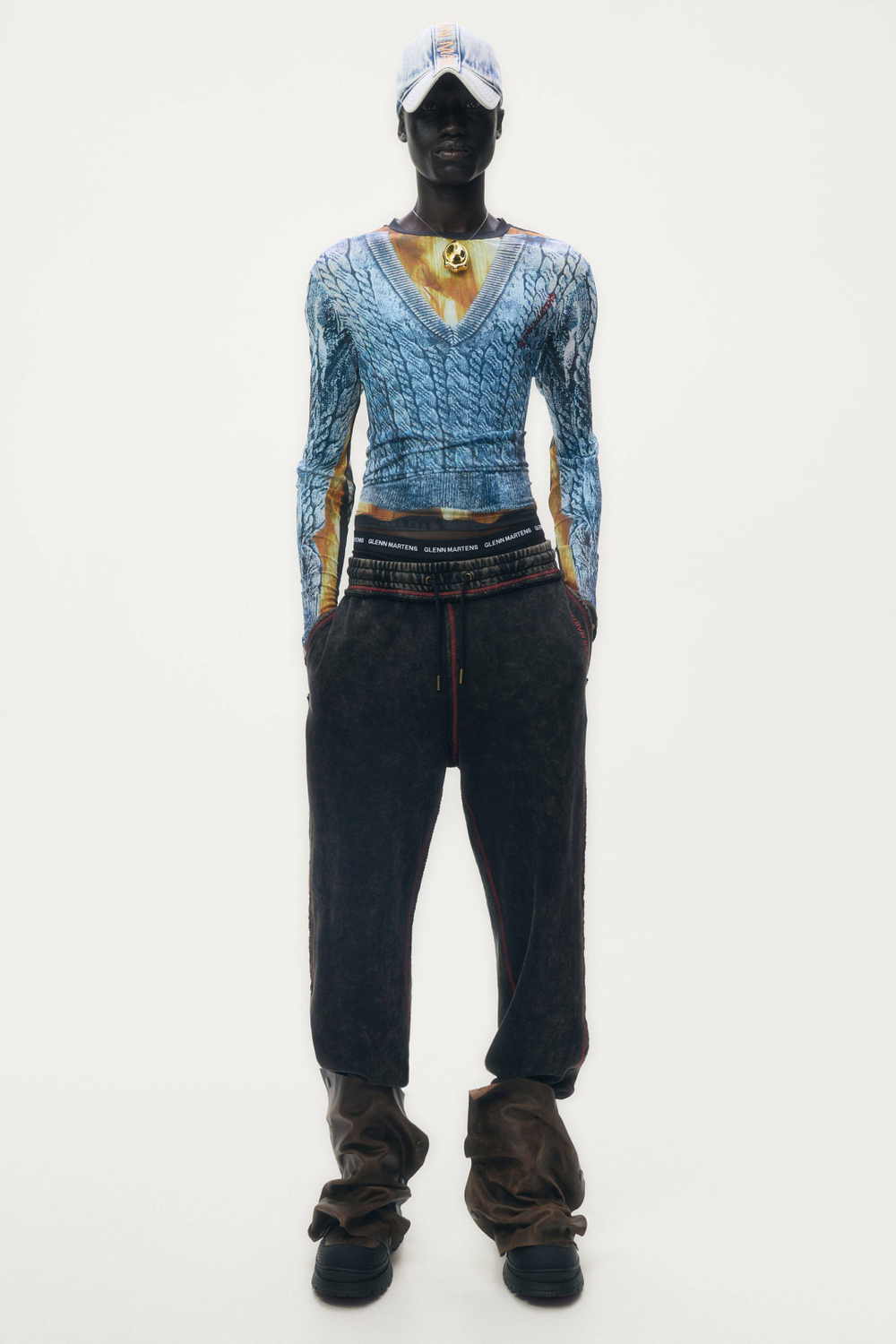 H&M - Glenn Martens Спортивные брюки с принтом, темно-коричневый