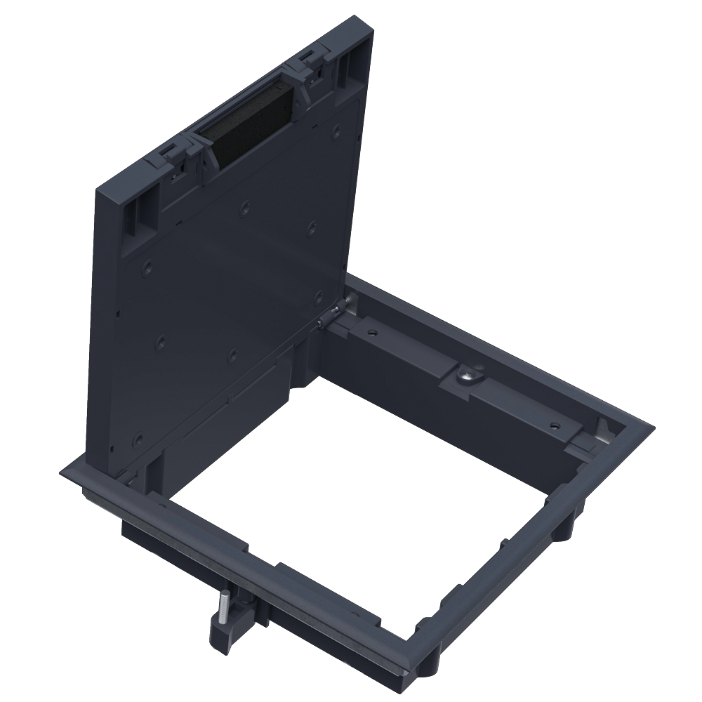 Лючок ревизионный в пол 12 мод.,  крышка ABS + гальванизированная стальная вставка