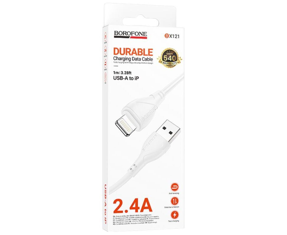 Кабель USB - Lightning BOROFONE BX121 (белый) 1м