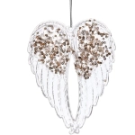 Подвеска «Изящные крылья» 14,5*11,5 см, Белый/Золотой блеск