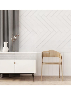 Самоклеящаяся мягкая панель ПВХ Вагонка белая 770х700х6,5 мм