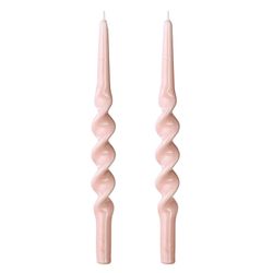 Набор из двух свечей цвета пыльной розы из коллекции Essential, 35 см