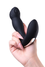 Черный вибростимулятор простаты Mounto с пультом ДУ - 12,5 см. (Цвет: черный)