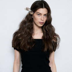 Бант "Стрекоза" S бежевый