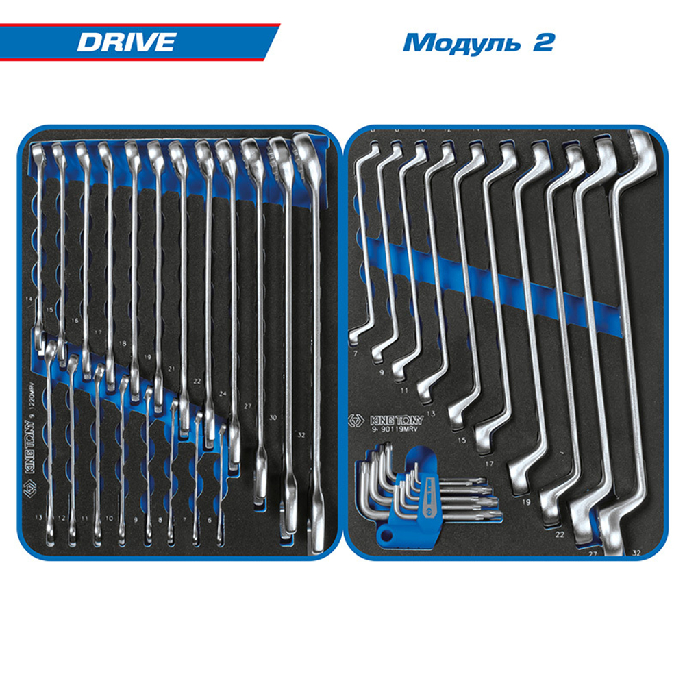 KING TONY (9G38-251MRV40) Набор инструментов 251 предмет, "DRIVE", в черной тележке