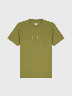 Футболка C.P. Company Jersey 30/1 Logo Green Moss