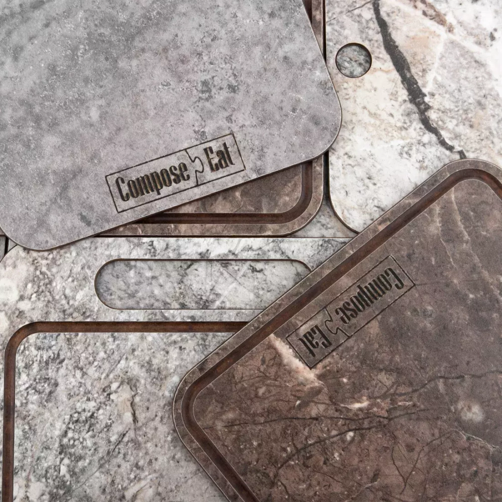 Доска разделочная 22x15см ComposeEat мрамор серый