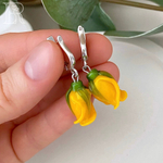 LEFIREL' Серьги серебряные женские "Сонна" с цветами из муранского стекла / ювелирные украшения из родированного серебра 925