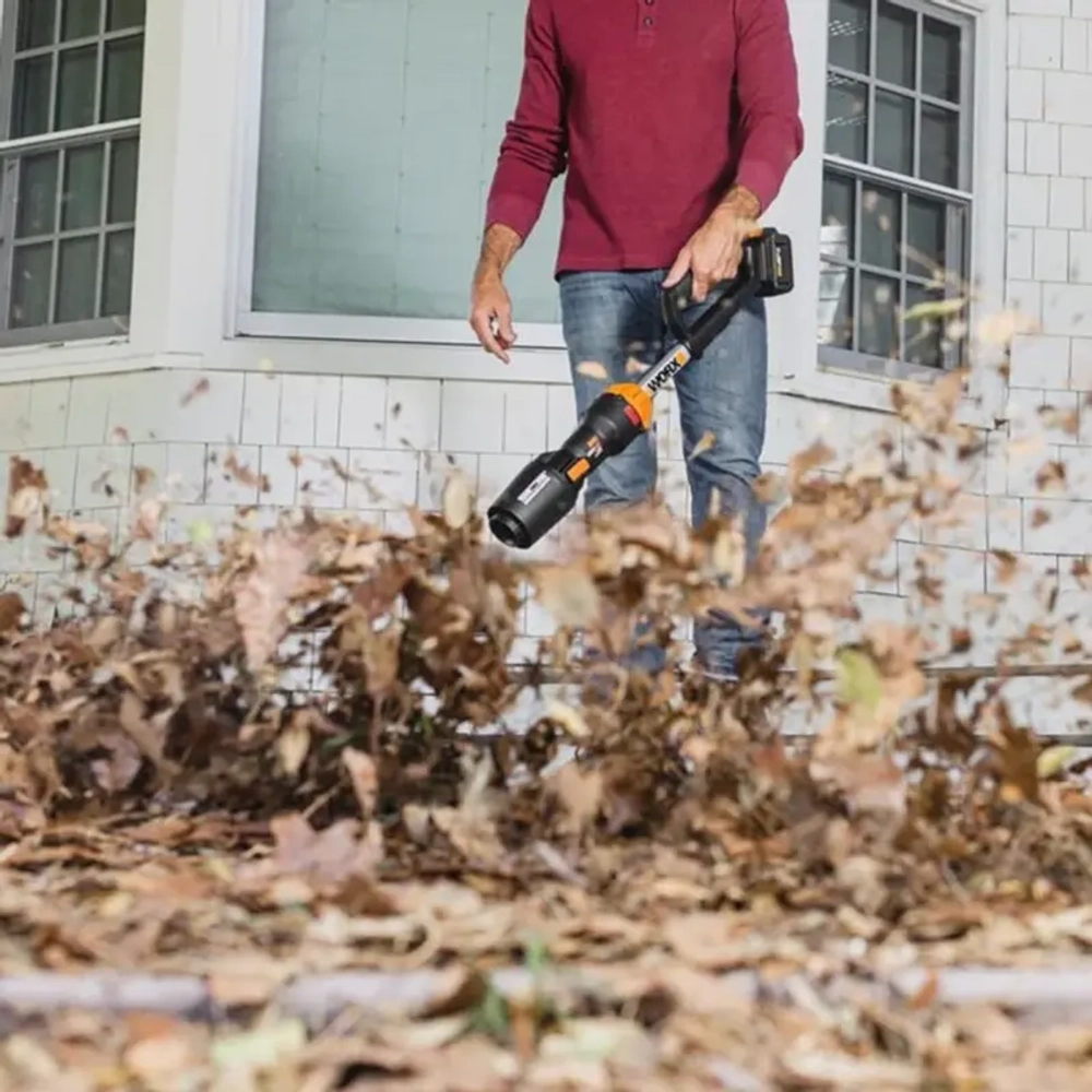 WORX WG543E 20В аккумуляторная воздуходувка бесщеточная (1 x 4 Ач, ЗУ) 42.5 м/с