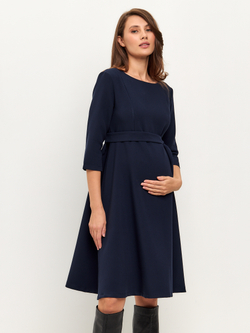 Платье для беременных и кормящих мам осень зима теплое