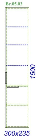 "Бриг"пенал подвесной, цвет белый, Br.05.03/W, ТМ «AQWELLA»
