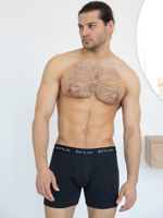 Мужские трусы-боксеры из меланжевой ткани (Размер: 4X) (Цвет: темно-серый)