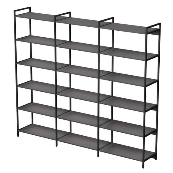 10СВТ.6.800 Стеллаж высокий тройной 6 полок, широкий (2360*400*2080)