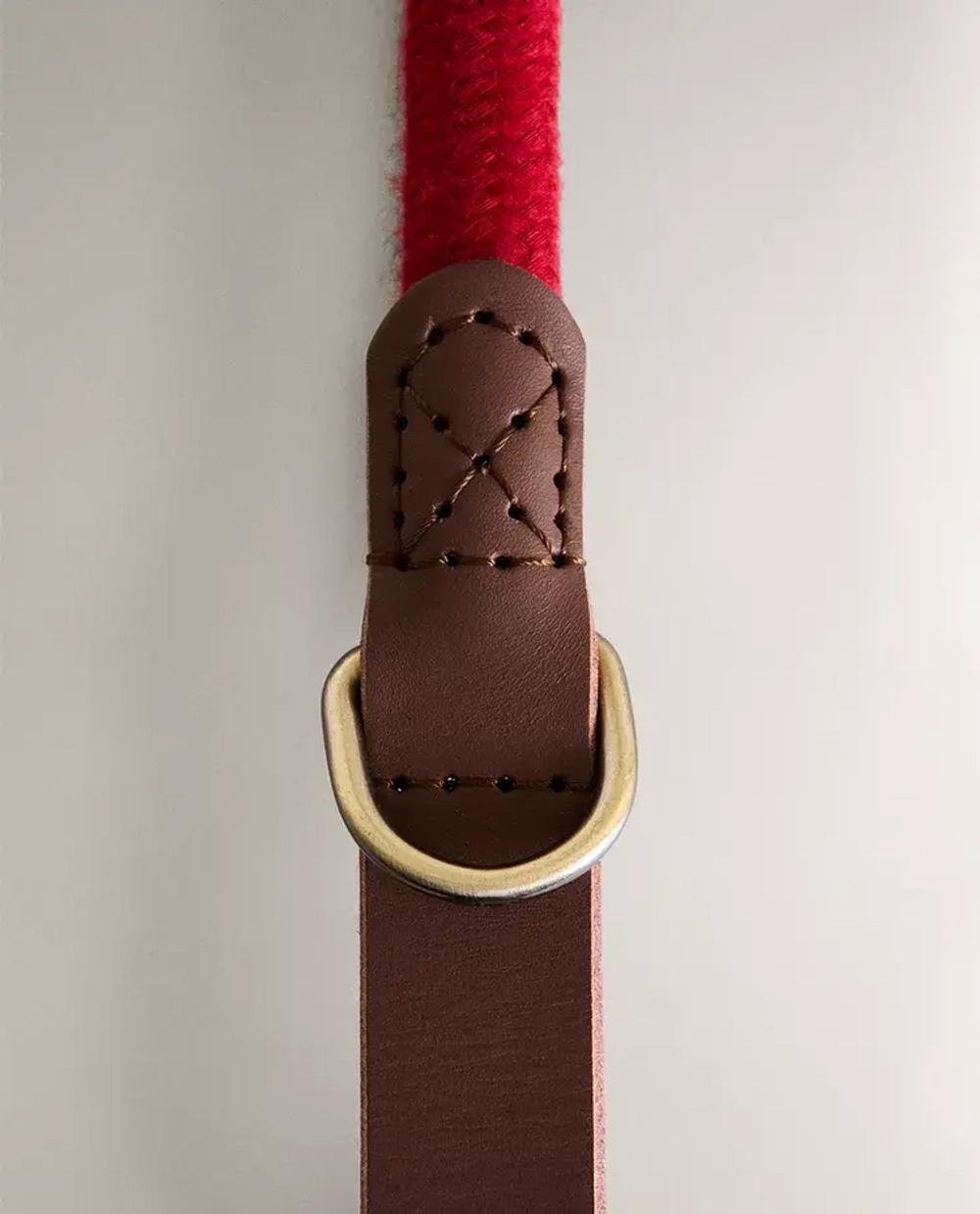 ZARA HOME ПОВОДОК ДЛЯ СОБАК ИЗ КОЖИ И ВЕРЕВКИ, КРАСНЫЙ