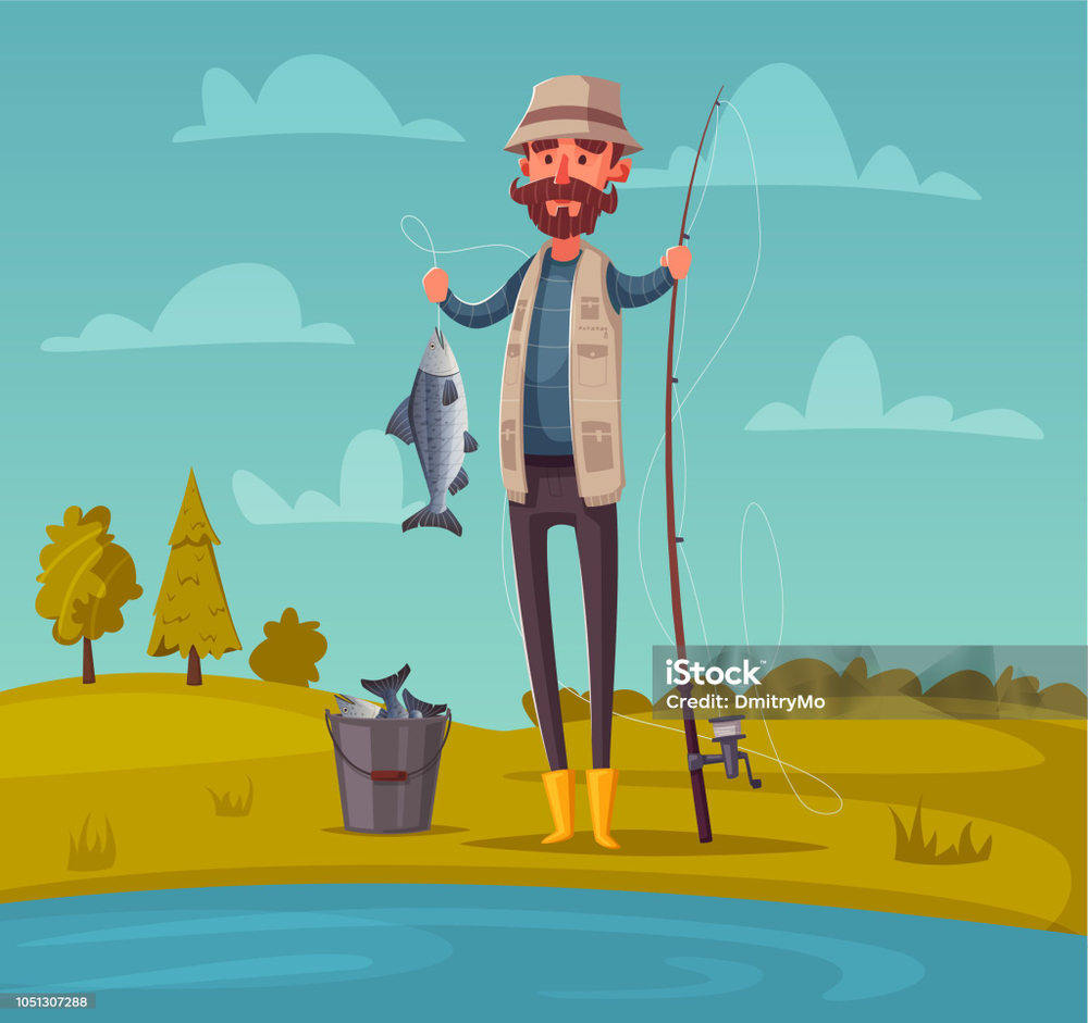 Картинка Рыбак с рыбой