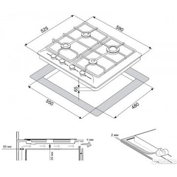 Газовая варочная панель ZorG BP5 FD IX