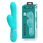 Аквамариновый вибратор-кролик Mariana - 22,6 см. (Цвет: аквамариновый)