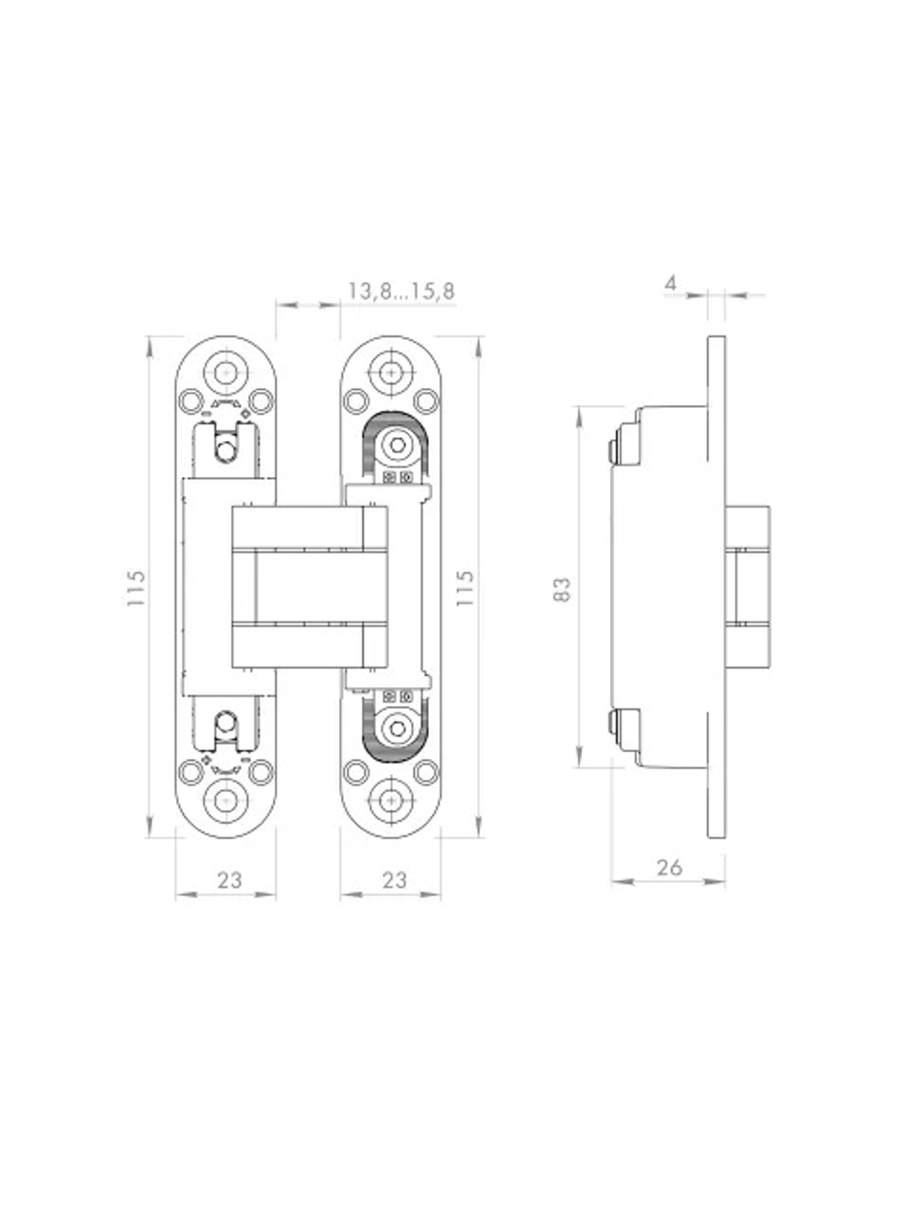 Петля скрытая  Armadillo  U3D3000.VPG FSG флор. золото TECH (2шт-40кг)