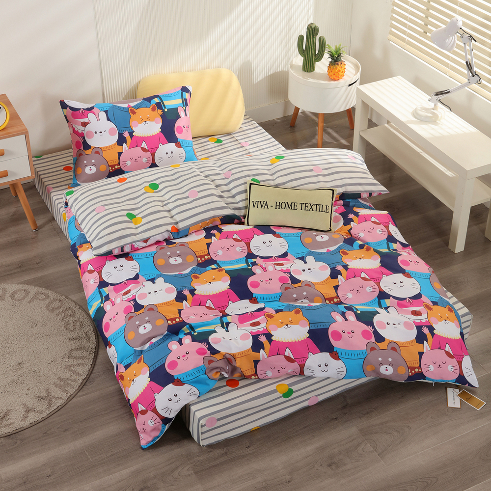 Комплект постельного белья на резинке Сатин Люкс KIDS 100% хлопок CDKR044