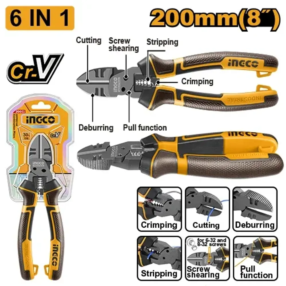 Бокорезы многофункциональные INGCO HMFDCP28200 INDUSTRIAL 6 в 1, 200 мм