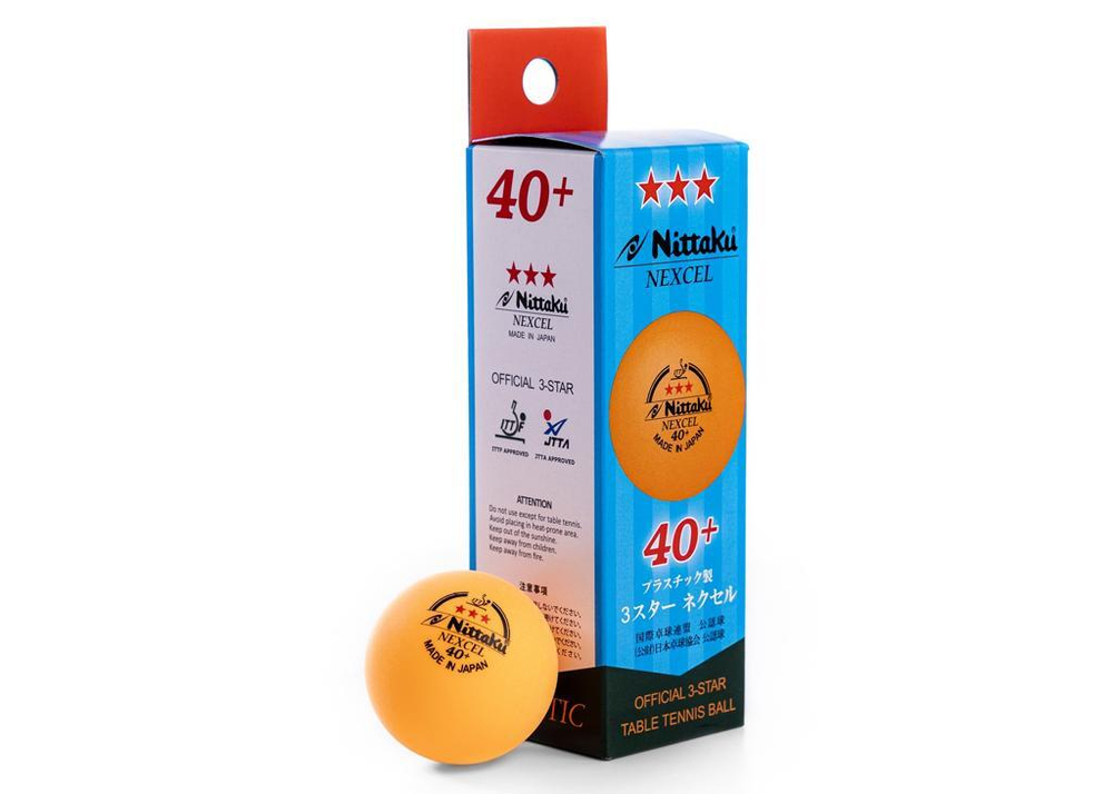 Nittaku Nexcel 40+ 3*** ITTF 3pcs (seam) orange