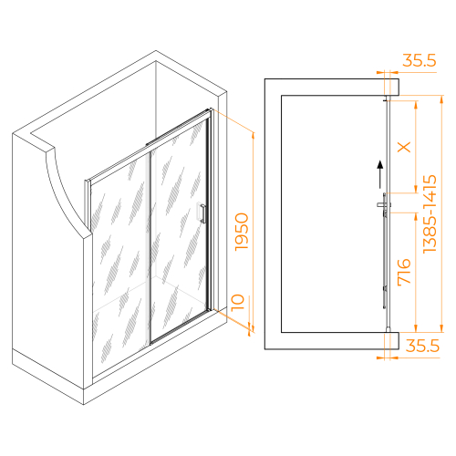 Душевая дверь RGW PA-017B (Прозрачное, 1400)