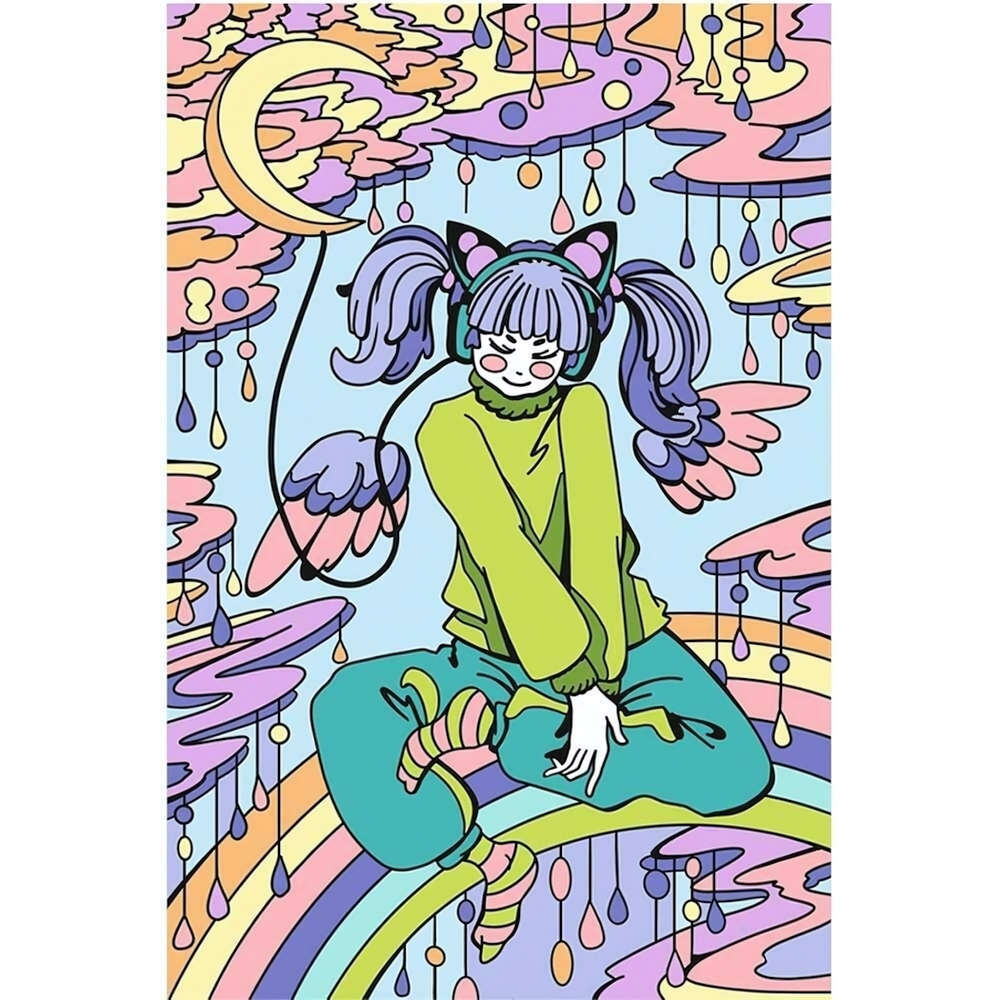 Картина по номерам 20*30см "Лунный блюз" (на подрам.) (Lori)