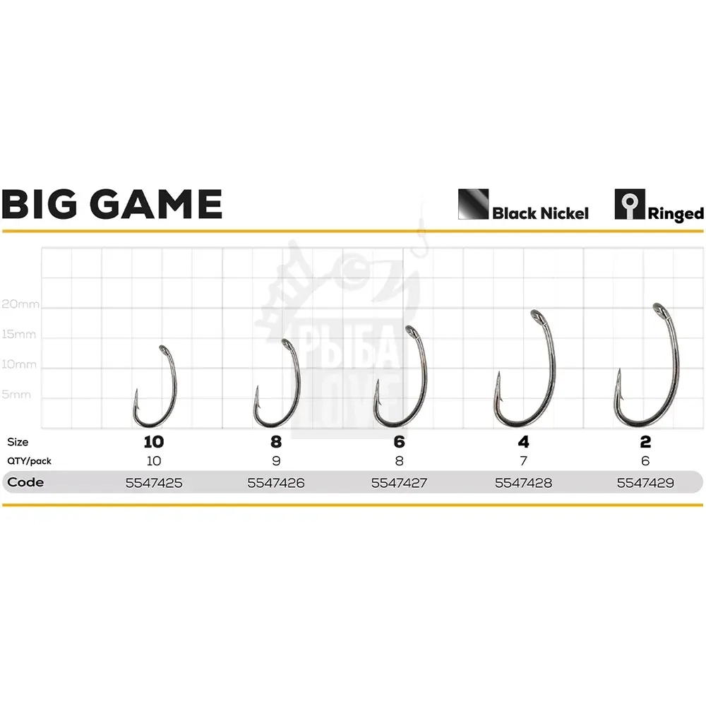 Крючок GC Big Game карповый №4-8