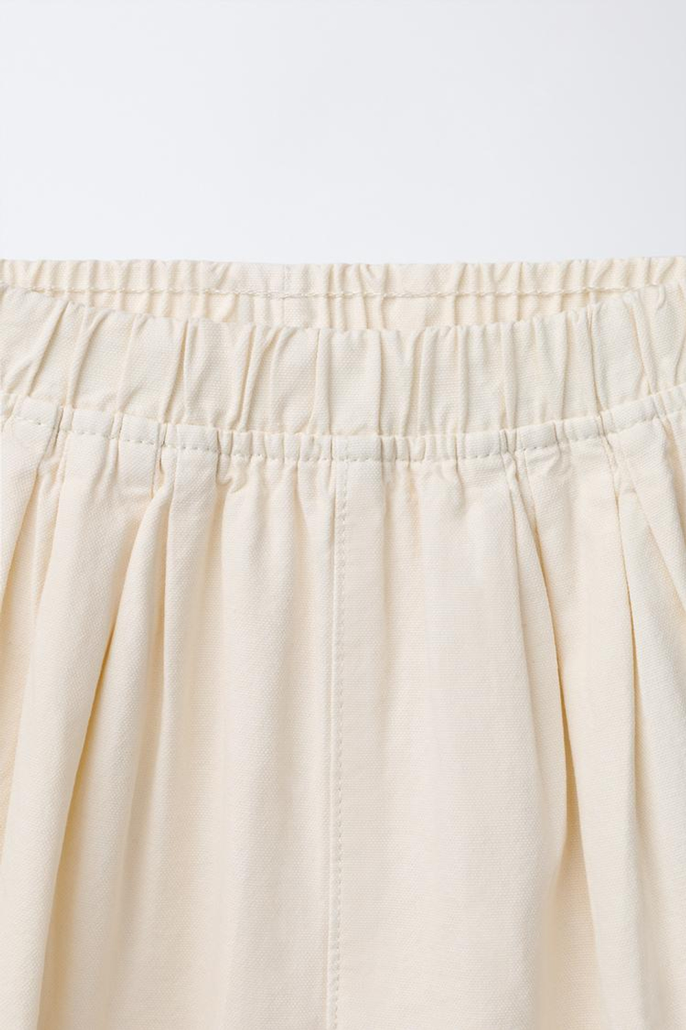 ZARA БРЮКИ BALLOON ИЗ ХЛОПКА С НАШИВКОЙ, СВЕТЛО-БЕЖЕВЫЙ