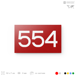 Номер на дверь 554, табличка на дверь для офиса, квартиры, кабинета, аудитории, склада, красная 120х70 мм, Айдентика Технолоджи