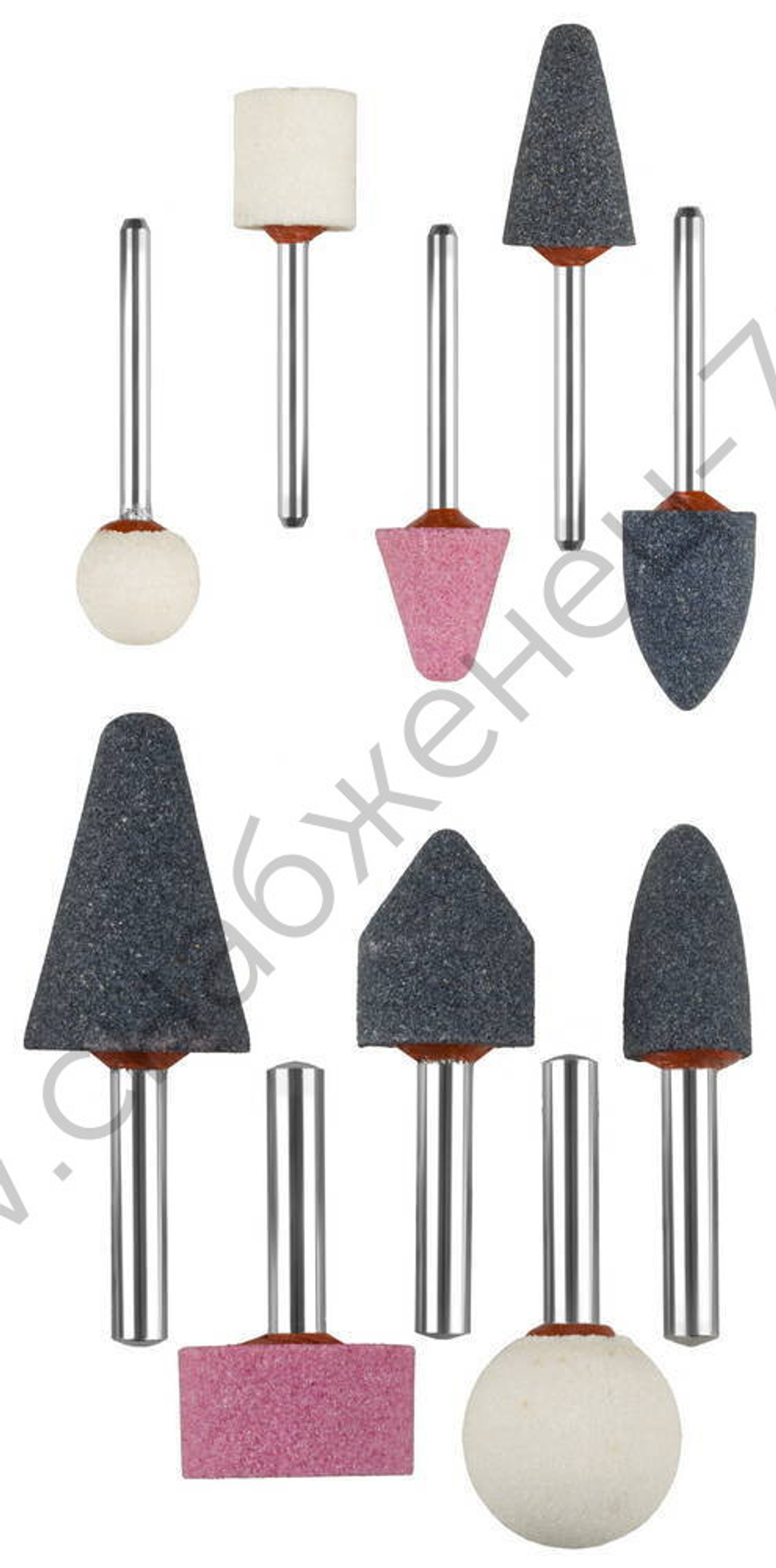 ЗУБР 10 предметов, хвостовик d 3.2 мм, d 6 мм, Набор абразивных минишарошек-насадок (35998-H10)