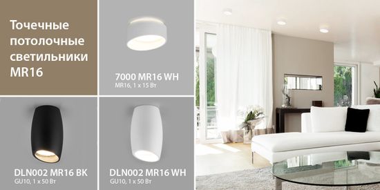 Новинки! Накладные точечные светильники 7000 MR16 и DLN002 MR16. От компании Elektrostandard!