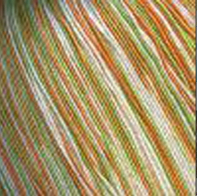 Пряжа "Астра", 100% мерсеризованный хлопок, 100гр, 610м, бел. зел. оранжевый меланж