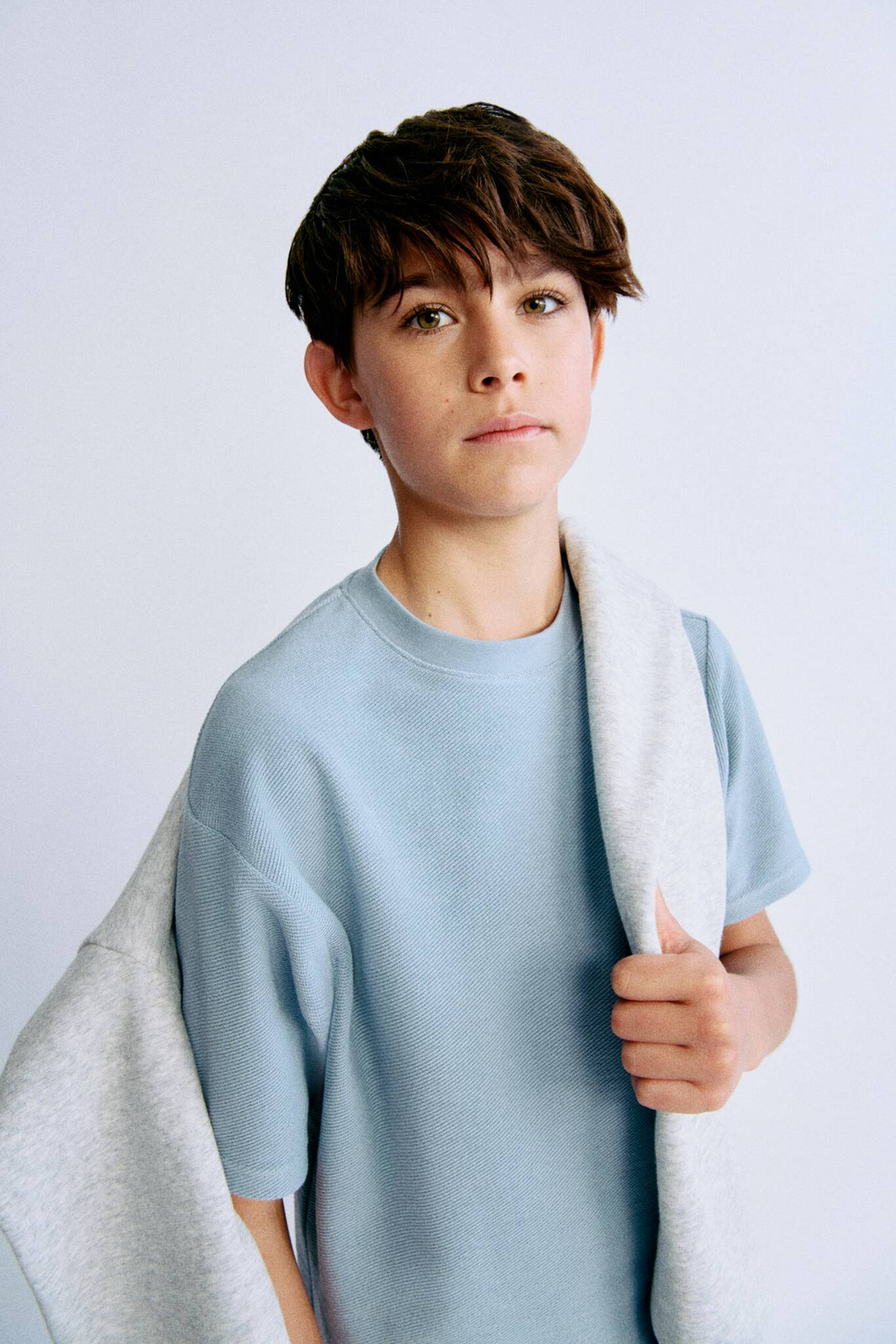 H&M Комплект из футболки и шорт, пыльно-синий