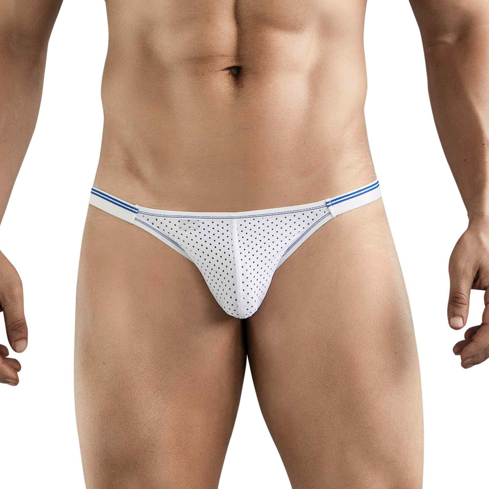 Белые перфорированные трусы-слипы Clever Esencial Brief Slip