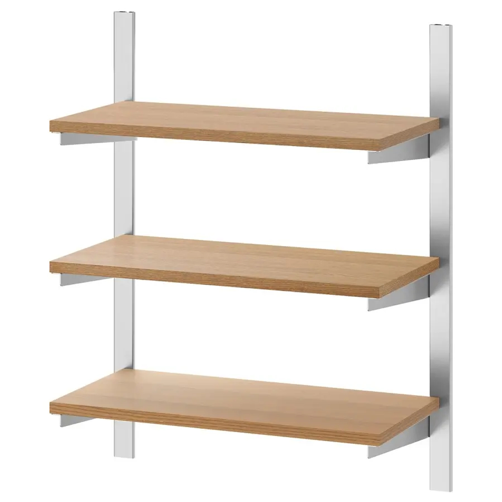 Подвесная шина с полкой/настенной решеткой - KUNGSFORS  IKEA/КУНГСФОРС ИКЕА, 60 см, коричневый