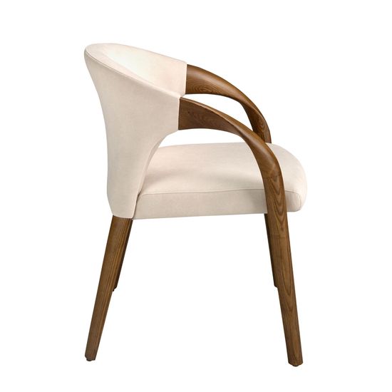 Стул 5151/ACH-19075 из кремового бархата Испания 