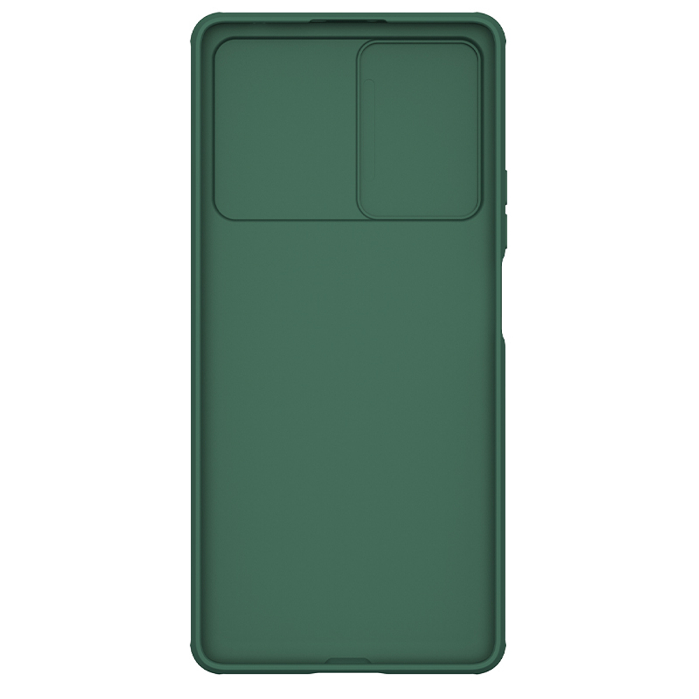 Чехол усиленный зеленого цвета на Xiaomi Redmi Note 12 Turbo и Poco F5 от Nillkin, серия CamShield Pro, сдвижная шторка для защиты камеры