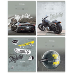 Тетрадь школьная А5 12л клетка "Stay wild" (BG) микс цветов (комплект 5 шт)