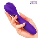 Фиолетовый вакуумный стимулятор 18,4см с вибрацией Bior Toys Cosmo CSM-23182