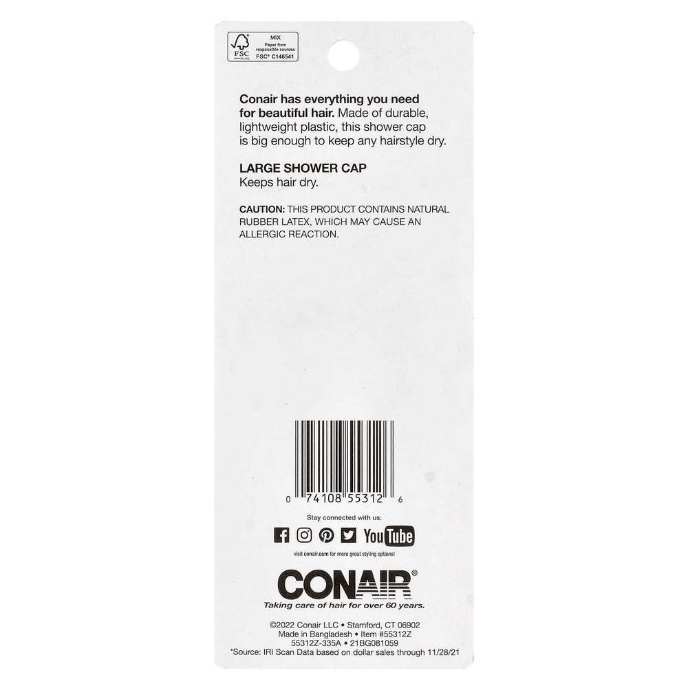 Conair, Шапочка для душа, большая, 1 шт.