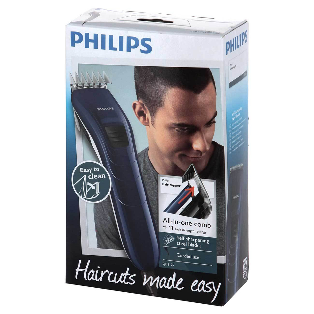 Машинка для стрижки Philips QC5125/15 синий/черный