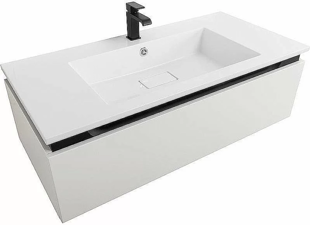 Тумба с раковиной Cezares Slider 100 SLIDER-1000-1C-SO-BO белая матовая