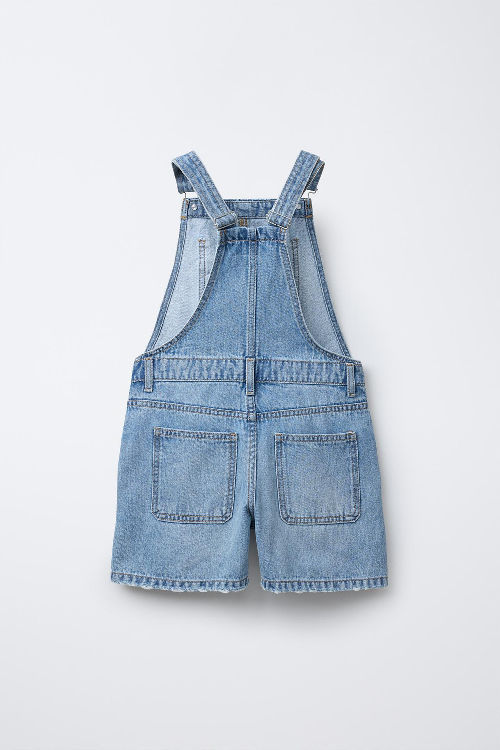 ZARA КОРОТКИЙ ДЖИНСОВЫЙ КОМБИНЕЗОН, СИНИЙ