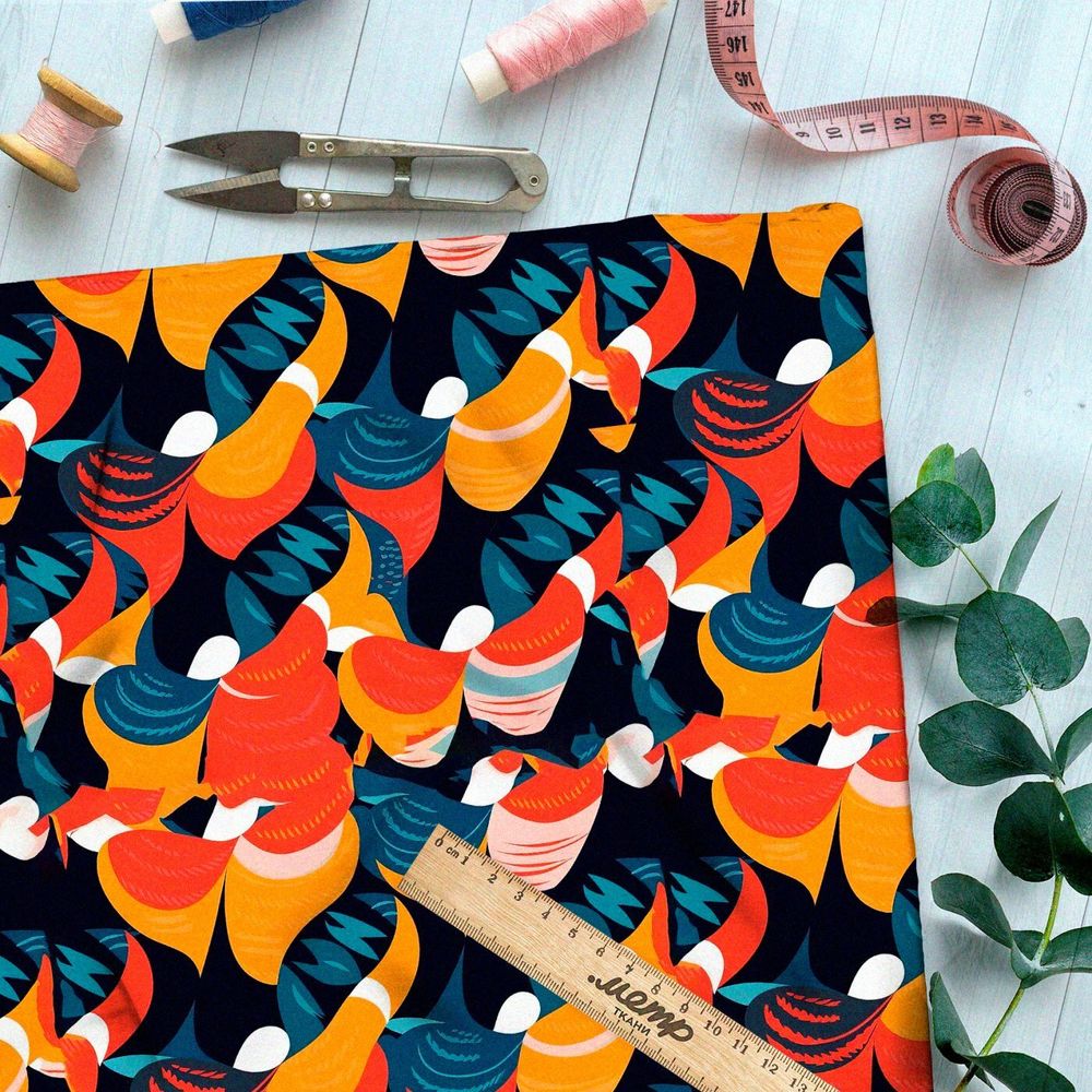 Ткань премиум бифлекс фантазийный возглас