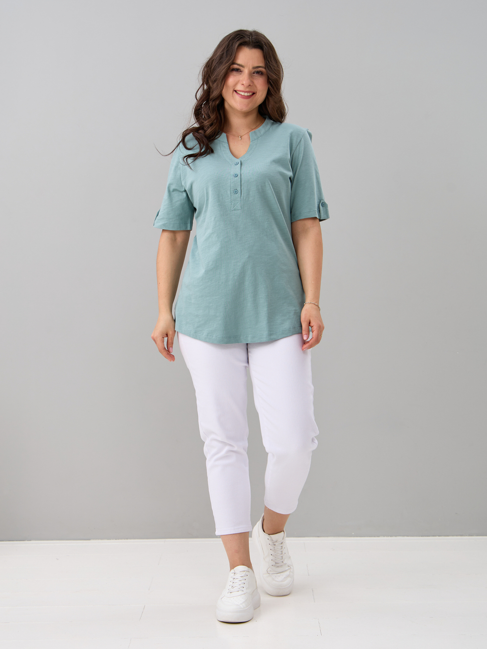 Блузка БЛ-122/фламли-шалфей