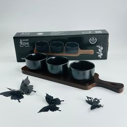 Lenardi 235-047 Менажница 33х9х5см BLACKWOOD в под.уп.(х24)Фарфор